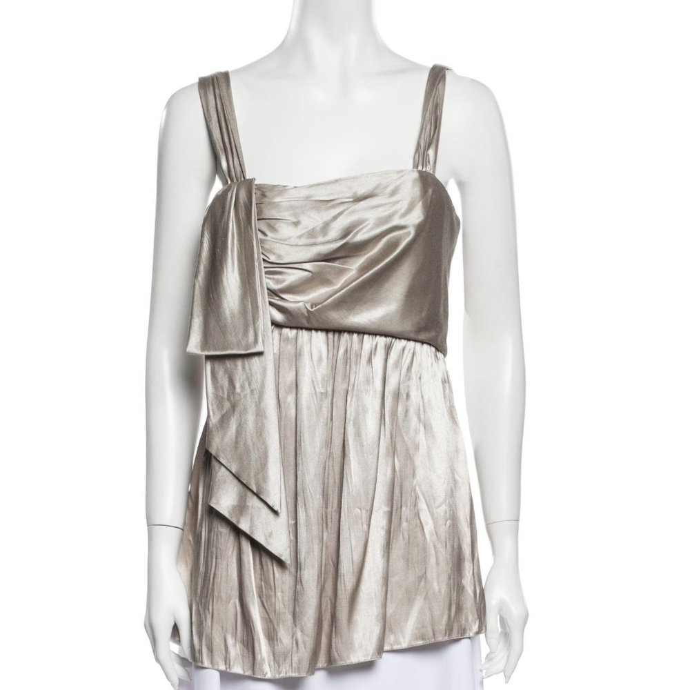 Vera Wang dressy silver night out top NWOT - Sz 4
